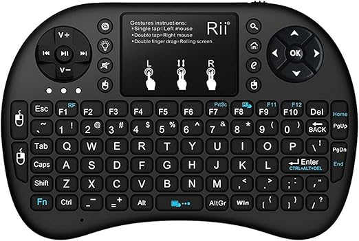 Rii i8 Mini 2.4GHz Wireless Touchpad Keyboard with Mouse for PC, PAD, XBox 360, PS3, Google Android TV Box, HTPC, IPTV (2.4G Black)