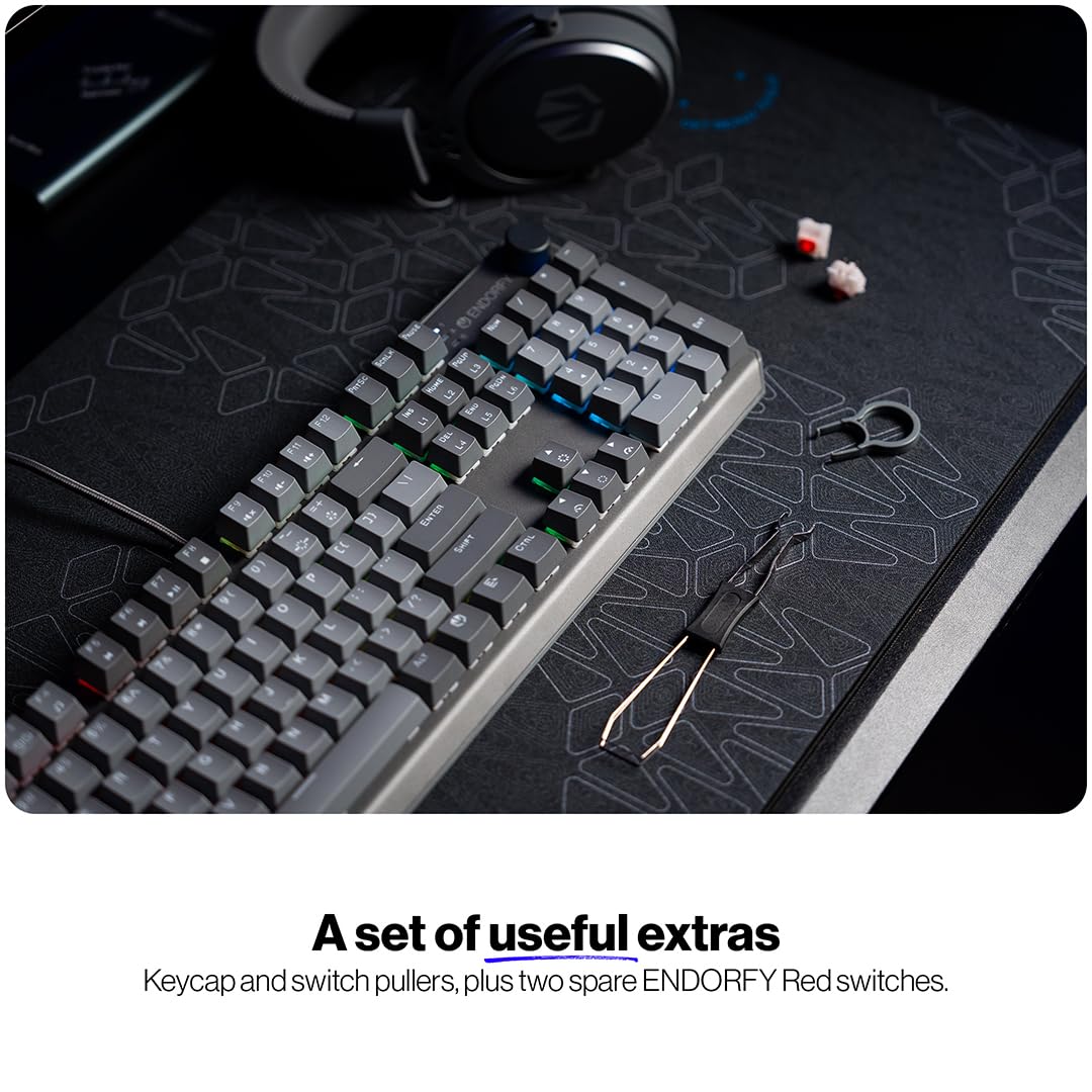 ENDORFY Thock V2 CZ, Red switches by Gateron, hot swap, controllo volume, funzione mute, software, top in alluminio, macro programmabili