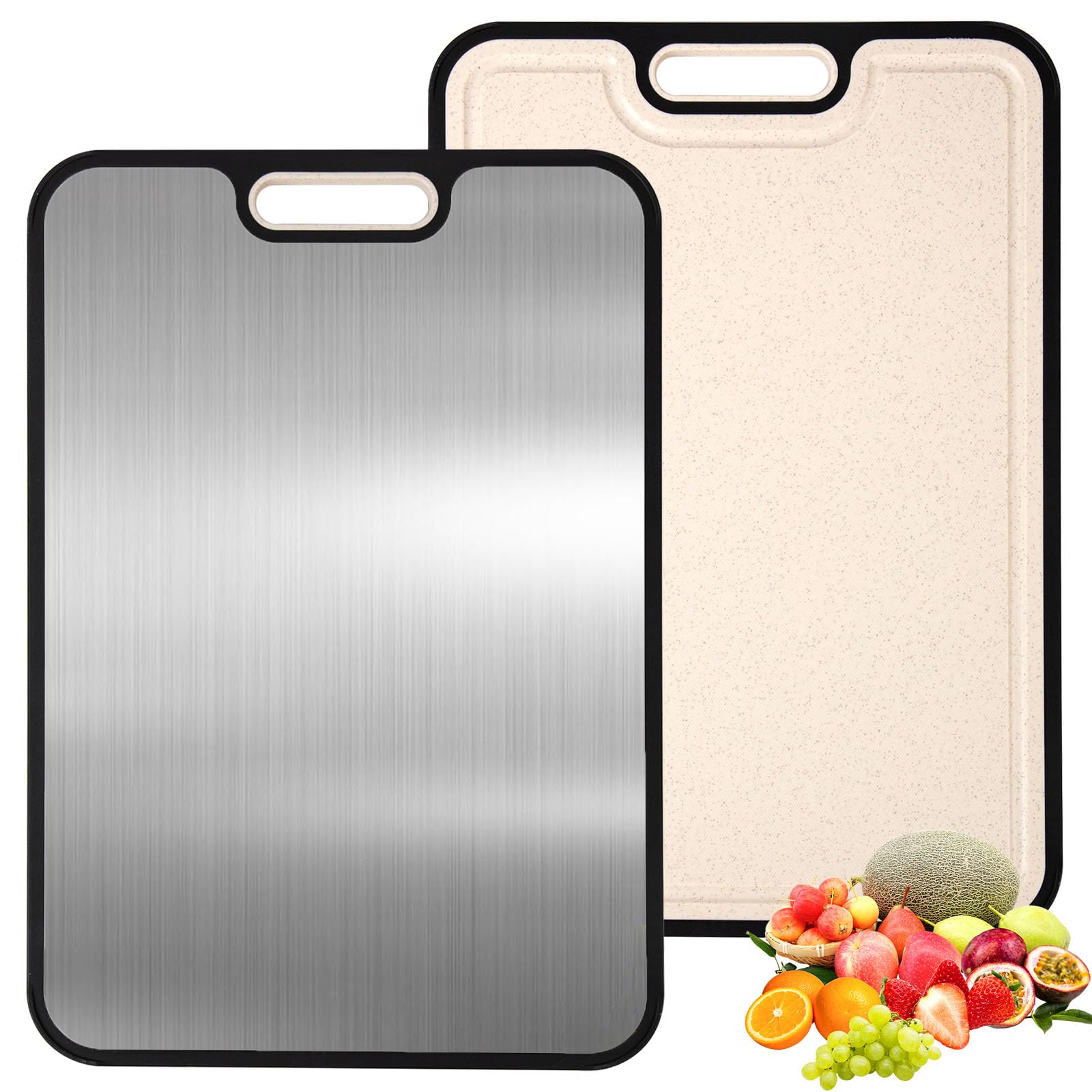 Photo 1 of ***SCRATCHED***Double-Sided Non Toxic Titanium Cutting Boards for Kitchen – Meat & Vegetables, Easy Clean, No Odor, Knife-Friendly Surface, Juice Groove, Dishwasher Safe Chopping Board,15" x 10"***SCRATCHED***