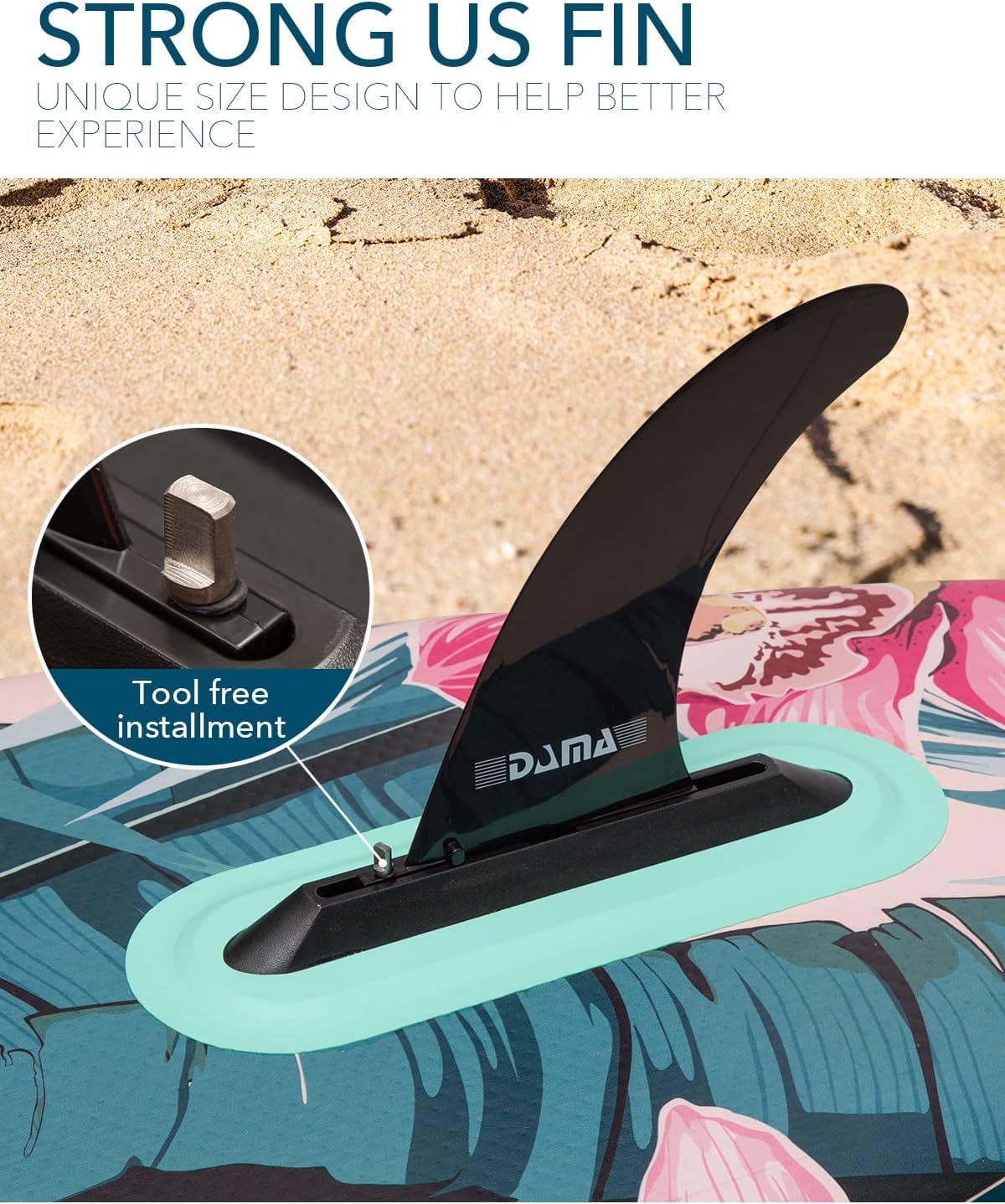 DAMA Light Flower Tabla de Paddle Surf Hinchable, Sup Paddle Board Inflable 320 x 81 x 15 cm, Antideslizante, hasta 145 kg, Remo Doble, Bomba, Mochila, Correa de Seguridad y Bolsa Estanca 5 L