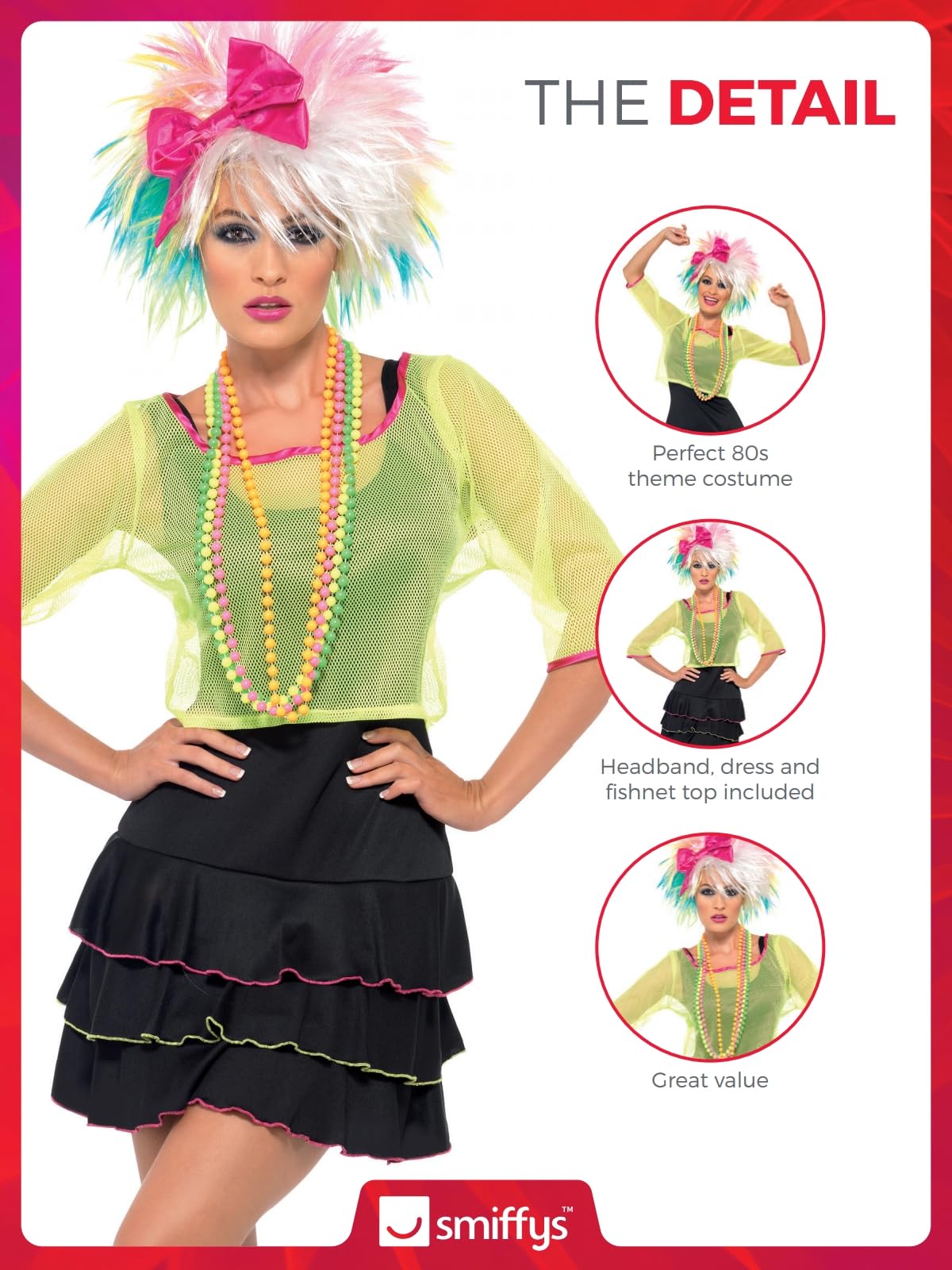 Disfraz Estrella Pop 80s Smiffy's Para Hombre - Incluye Chaleco Y Sombrero