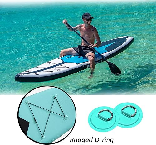 Miniatura 6 de Paquete de 6 parches circulares de acero inoxidable para barcos inflables de PVC, kayak, SUP, canoa, cubierta de surf, accesorios de tabla de surf,