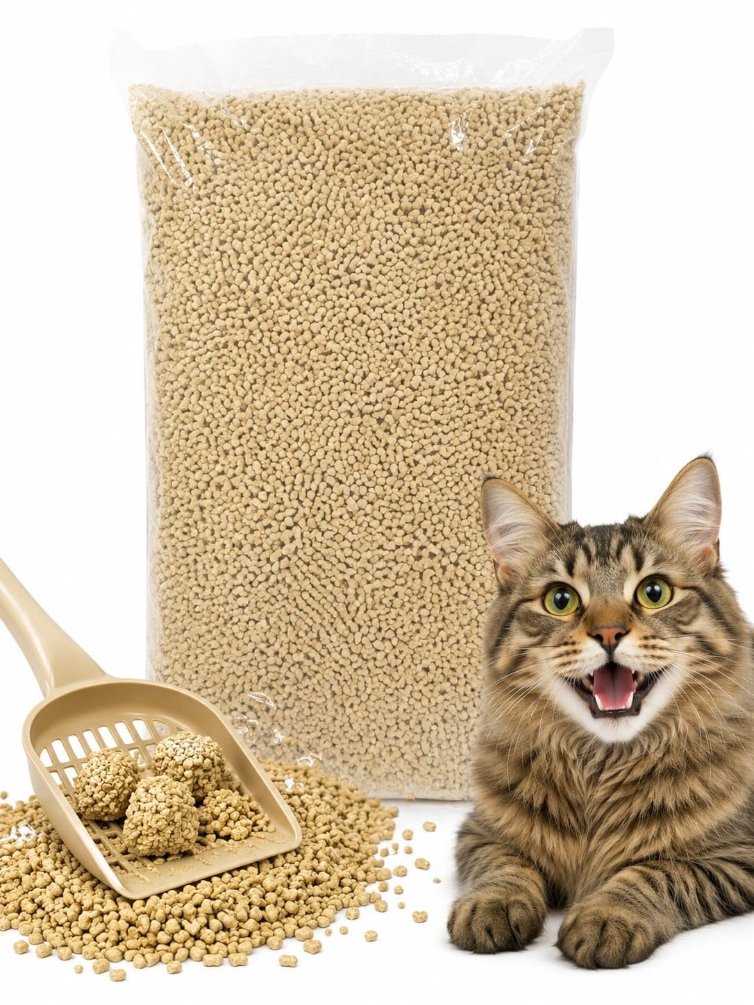 ASF Katzenstreu aus Mais 19 kg (35 l), klumpend - Naturstreu aus 100% Mais, staubarm, geruchsbindend, biologisch abbaubar, ohne Duftstoffe und chemische Zusätze, sanft zu Katzenpfoten