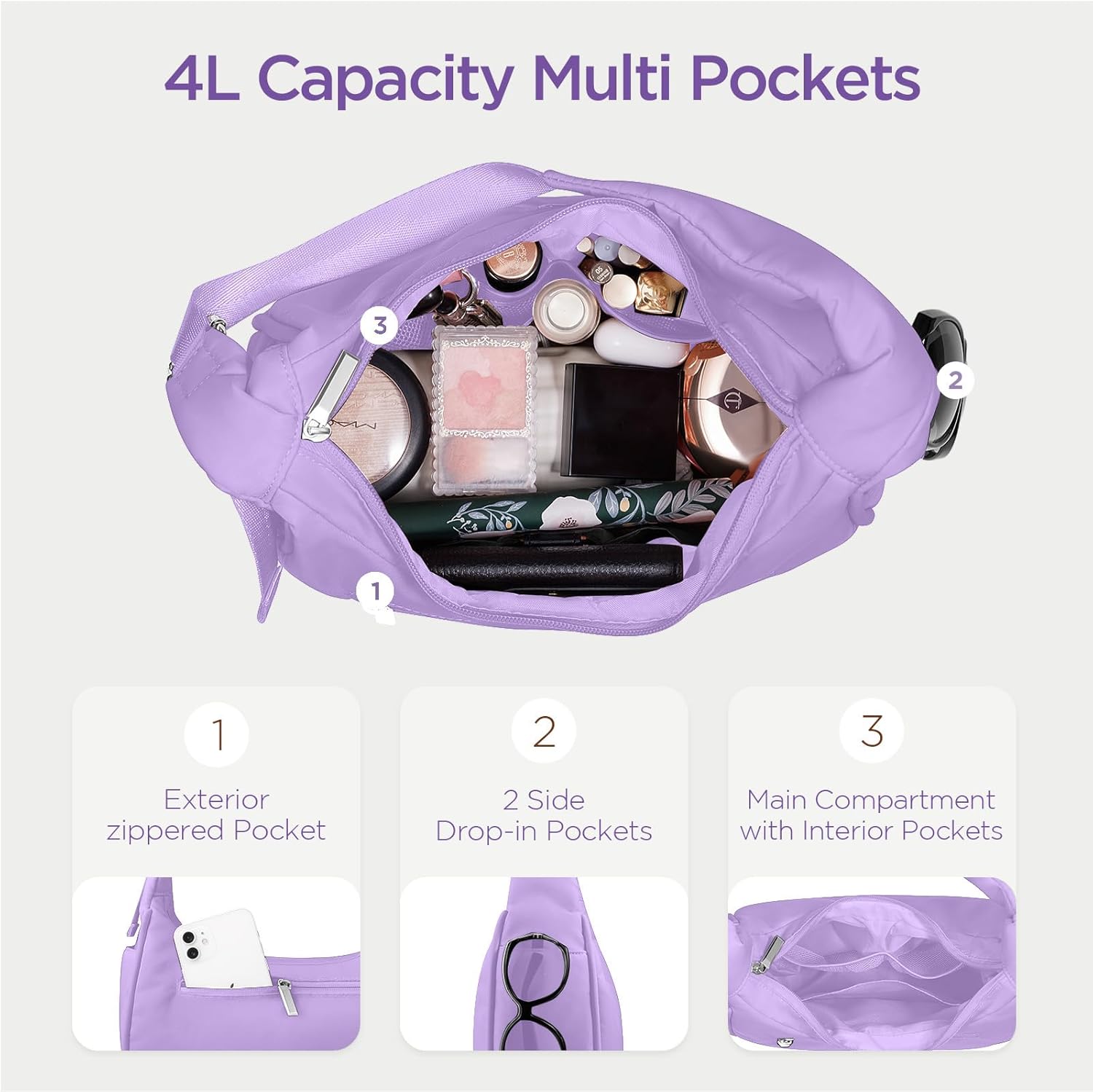 Babysun Mini Shoulder Bag Women Nylon Crescent Bag Underarm Shoulder Purse Women's Shoulder Handbags Small Tote Bag - Image 4