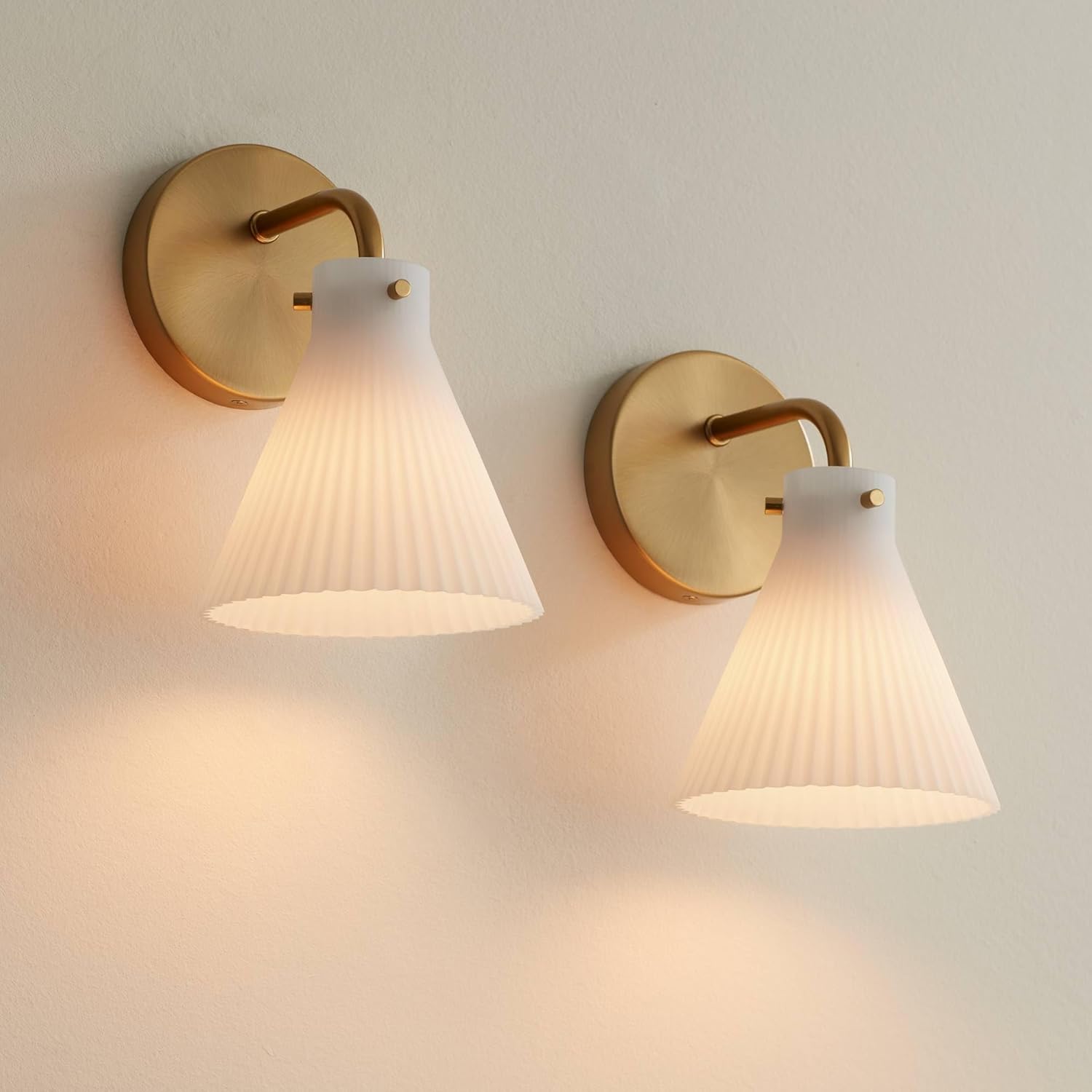 Possini Euro Design Possini Euro Cielo 9" High Warm Brass Wall Sconce Set of 2