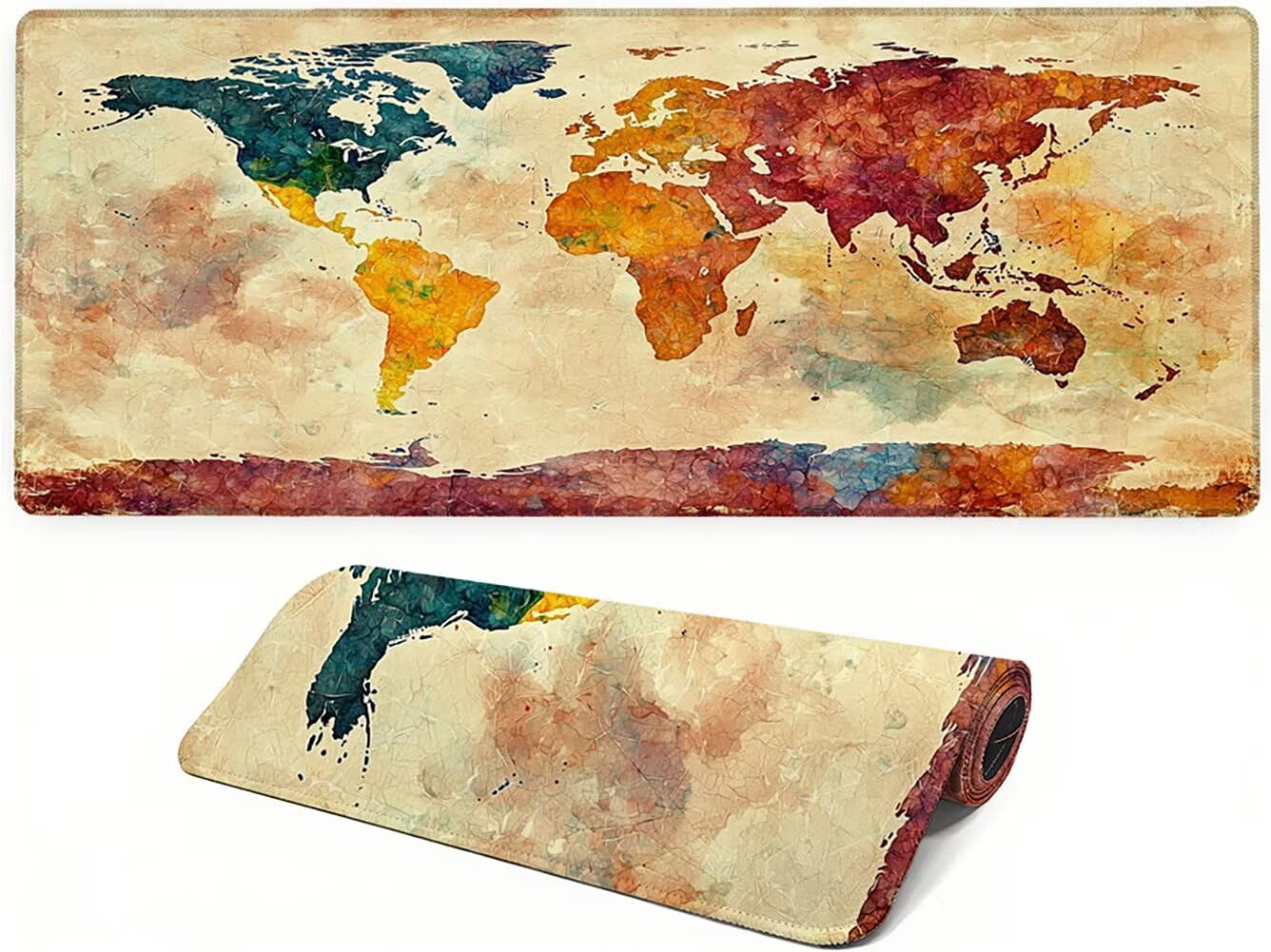 YF-3150 podkładka pod mysz XXL, 1600 x 800 x 3 mm, bardzo duża mapa, podkładka na biurko, antypoślizgowa gumowa podstawa, retro, duża, nadaje się do prania, precyzyjna i szybka gamingowa podkładka pod