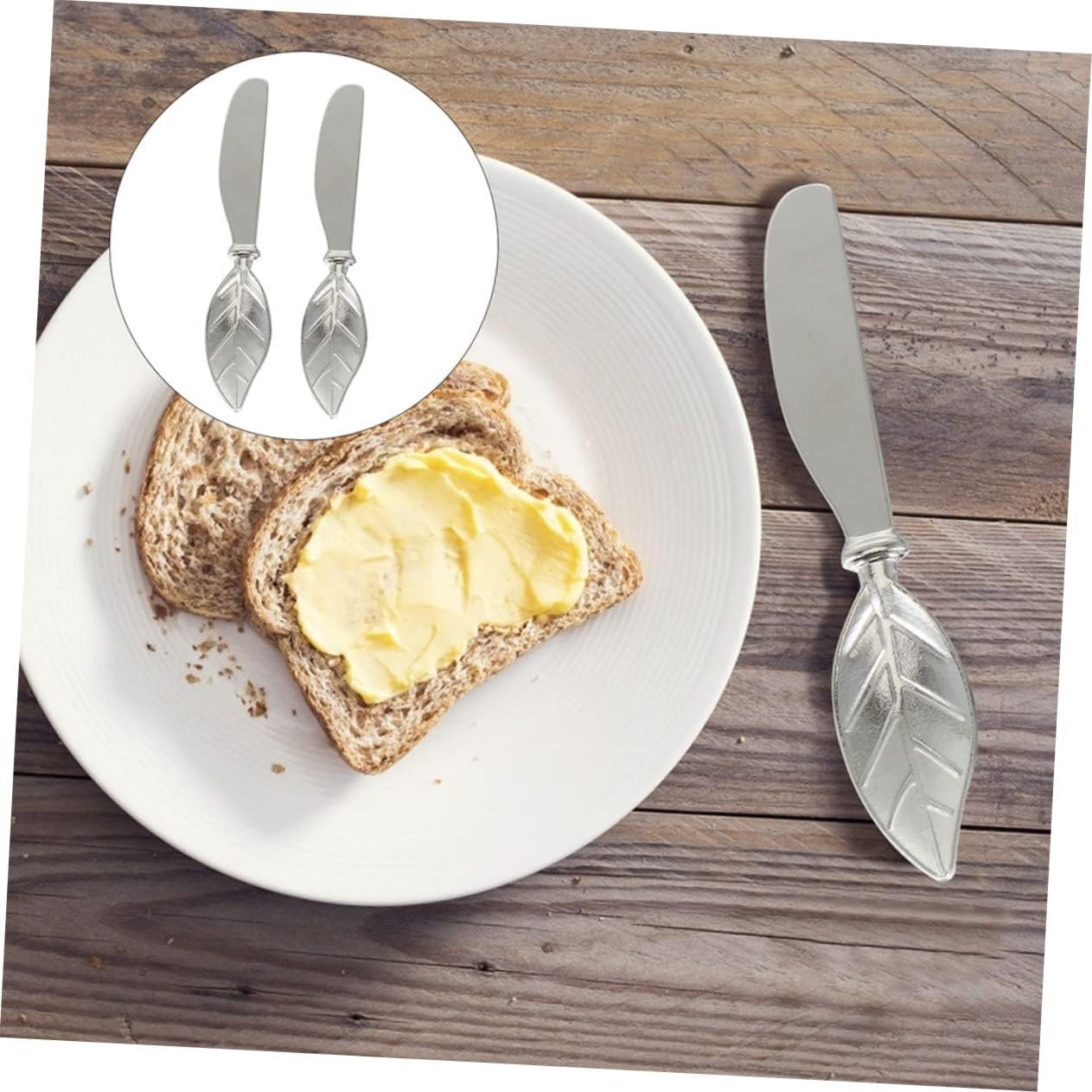 Ipetboom 3pcs Silver Zinc Alloy Butter Knives for Easy Food Cutting