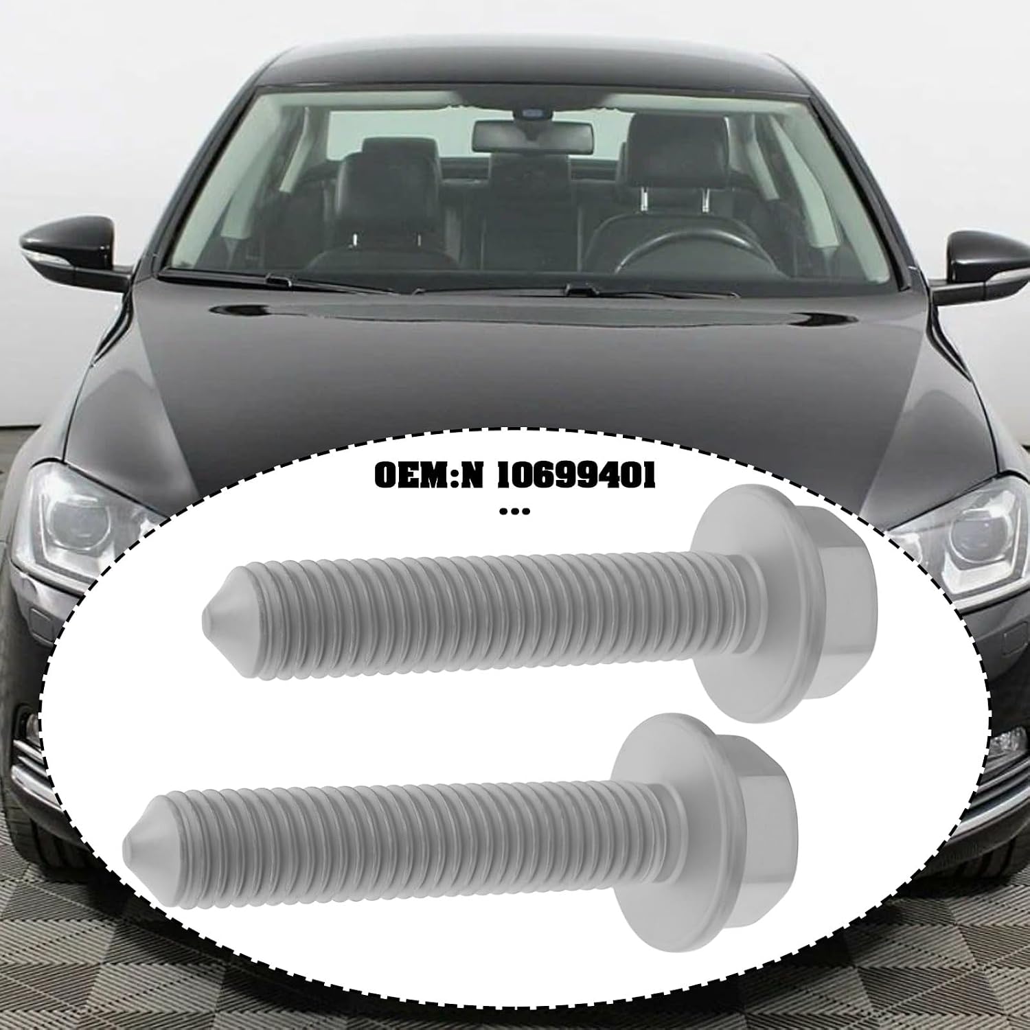 2pcs M10x50 Car Engine Mount Hex Bolt N10699401 Compatible with VW Golf