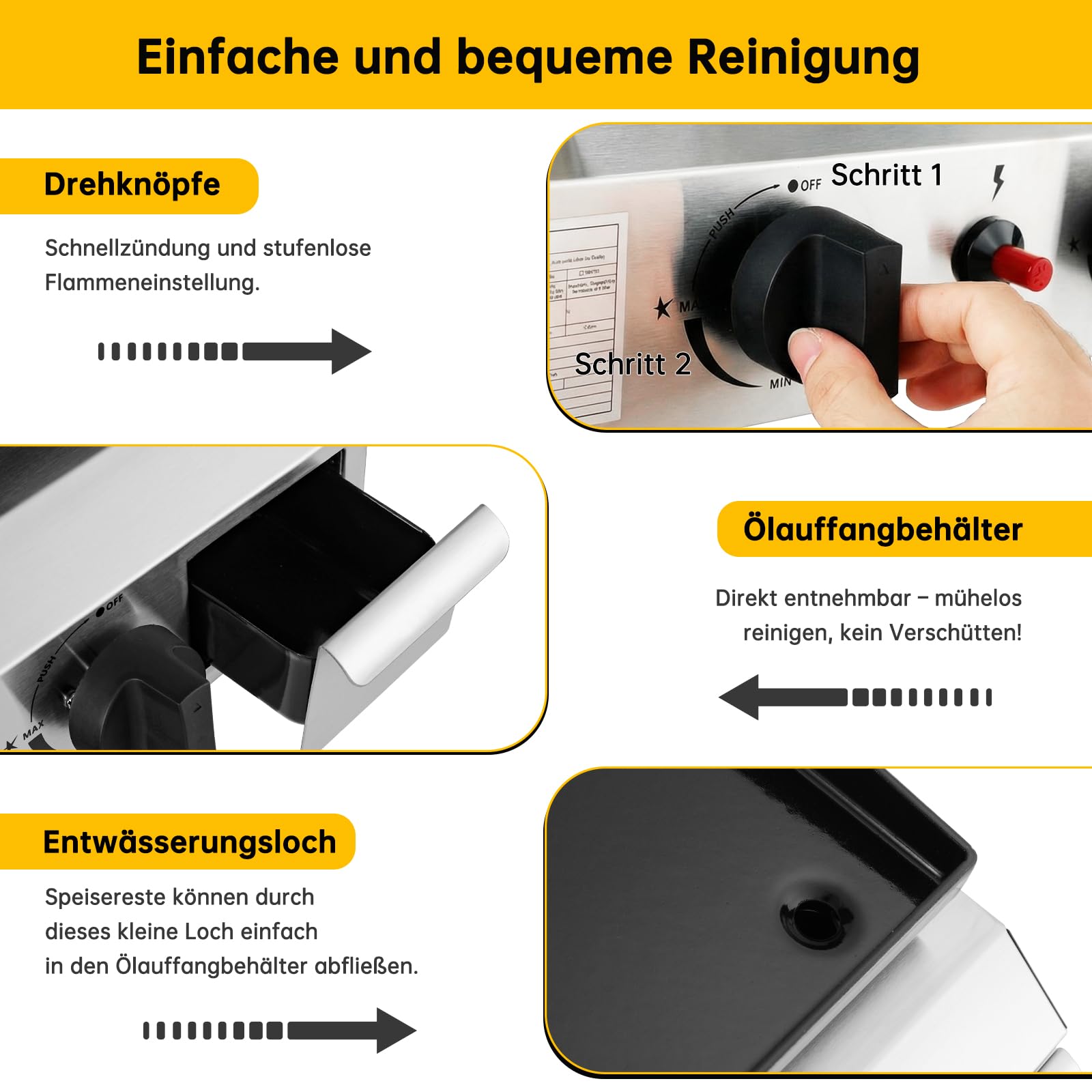 LIFERUN 4 Brenner Gasgrill Edelstahl(9.6kW) inkl. Grilltisch Klappbar, Tragbarer Tischgasgrill mit Separatem Grillständer, Gas Plancha Tischgrill mit Deckel & Grillwagen, für Camping, Terrasse, BBQ
