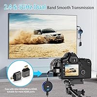 Vista 6 de TIMBOOTECH Transmisor y receptor HDMI inalámbrico 4K, transmisión de video/audio/archivos, extensor inalámbrico HDMI 5G Kit para portátil, cámara