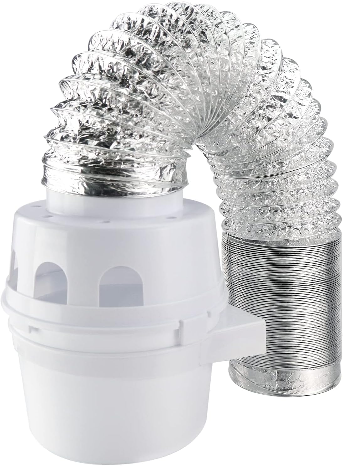 Beaquicy Indoor Dryer Vent Kit 4Inch by 10Foot Proflex Duct, White