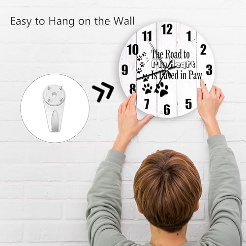 Miniatura 5 de Relojes de pared para decoración de sala de estar, El camino a mi corazón está pavimentado en madera de pata, moderno, silencioso, sin tictac,