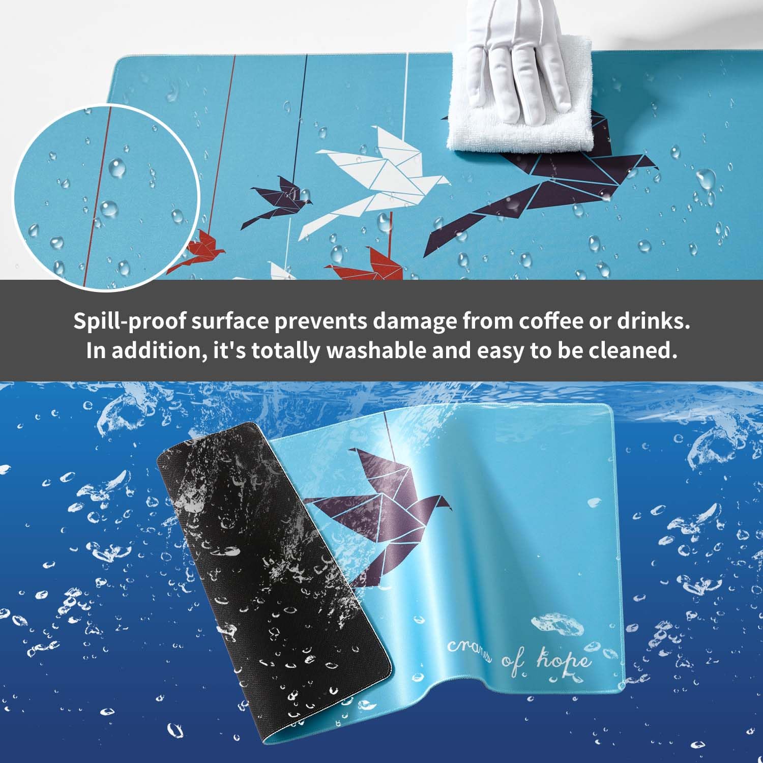 DOBAOJIA Tappetino Mouse Gaming XXL 800x400, Tappetino Mouse e Tastiera, Tappetino Computer, Sottomano da Scrivania, superficie prova di versamento e base antiscivolo