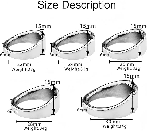 Men's Stretching Exercise Workout Ring (USF112) (24) | Stainless Steel Slant Trigger with Texture