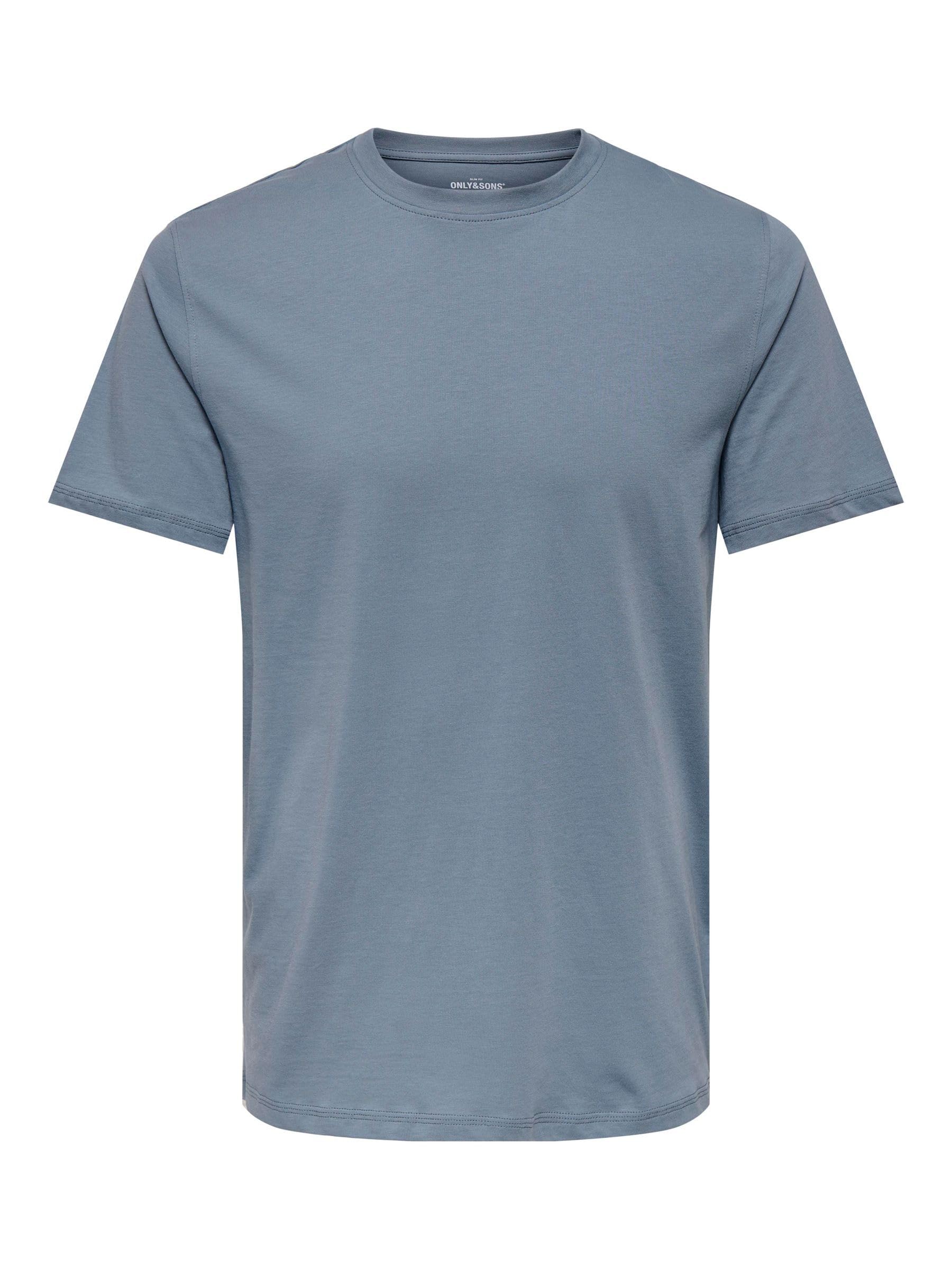 ONLY & SONS Men's Onsmax Life Reg SS Stitch Tee Noos T-Shirt, Flint Stone, M