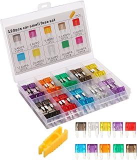 Liamner 120PCS Mini Blade Fuse Kit Assortment Automotive Fuses 2A-35A for Car Truck RV Boat Motorcycle w/ Fuse Puller