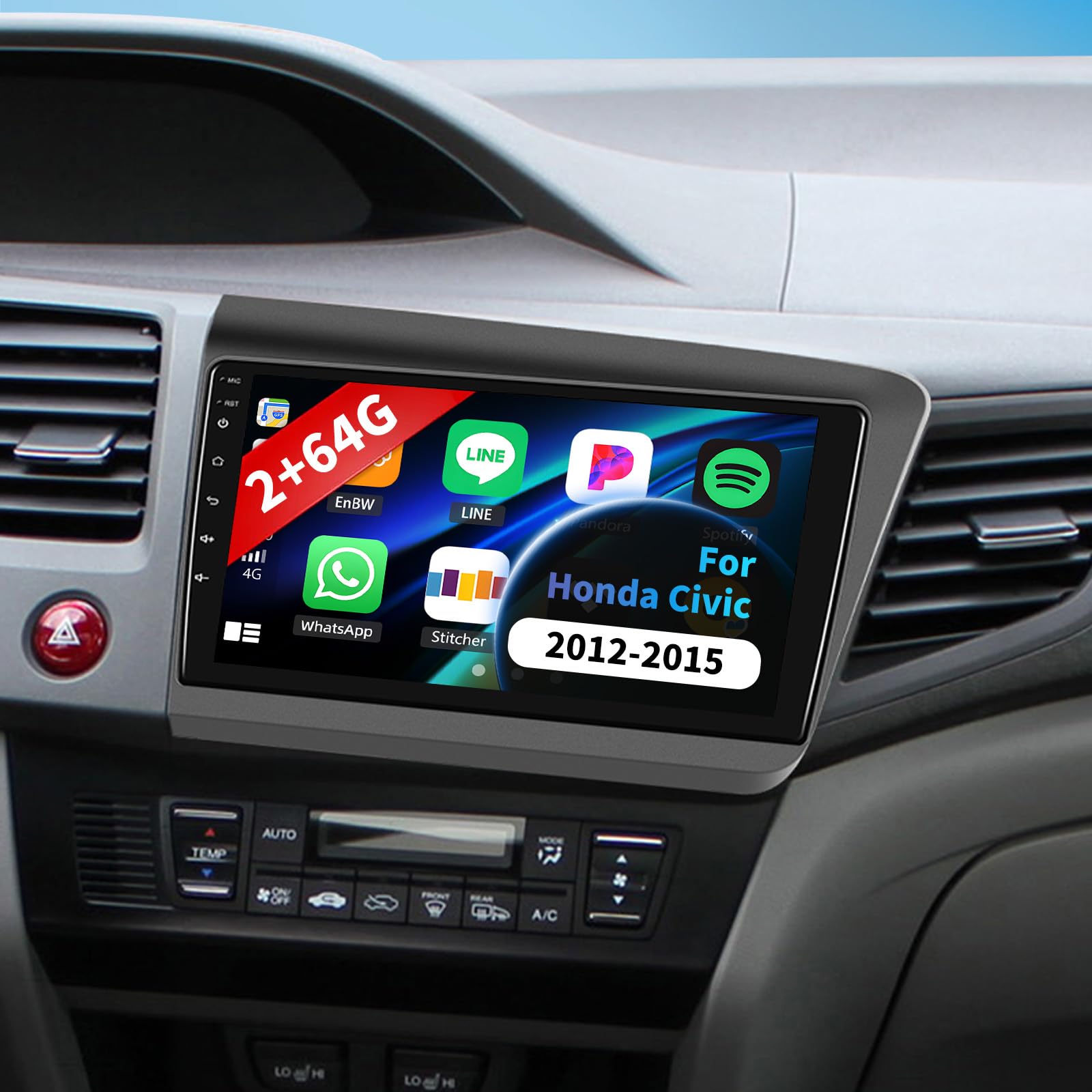 Amazon.com: 2+64G Android 15 Car Radio Stereo for Honda Civic 2012