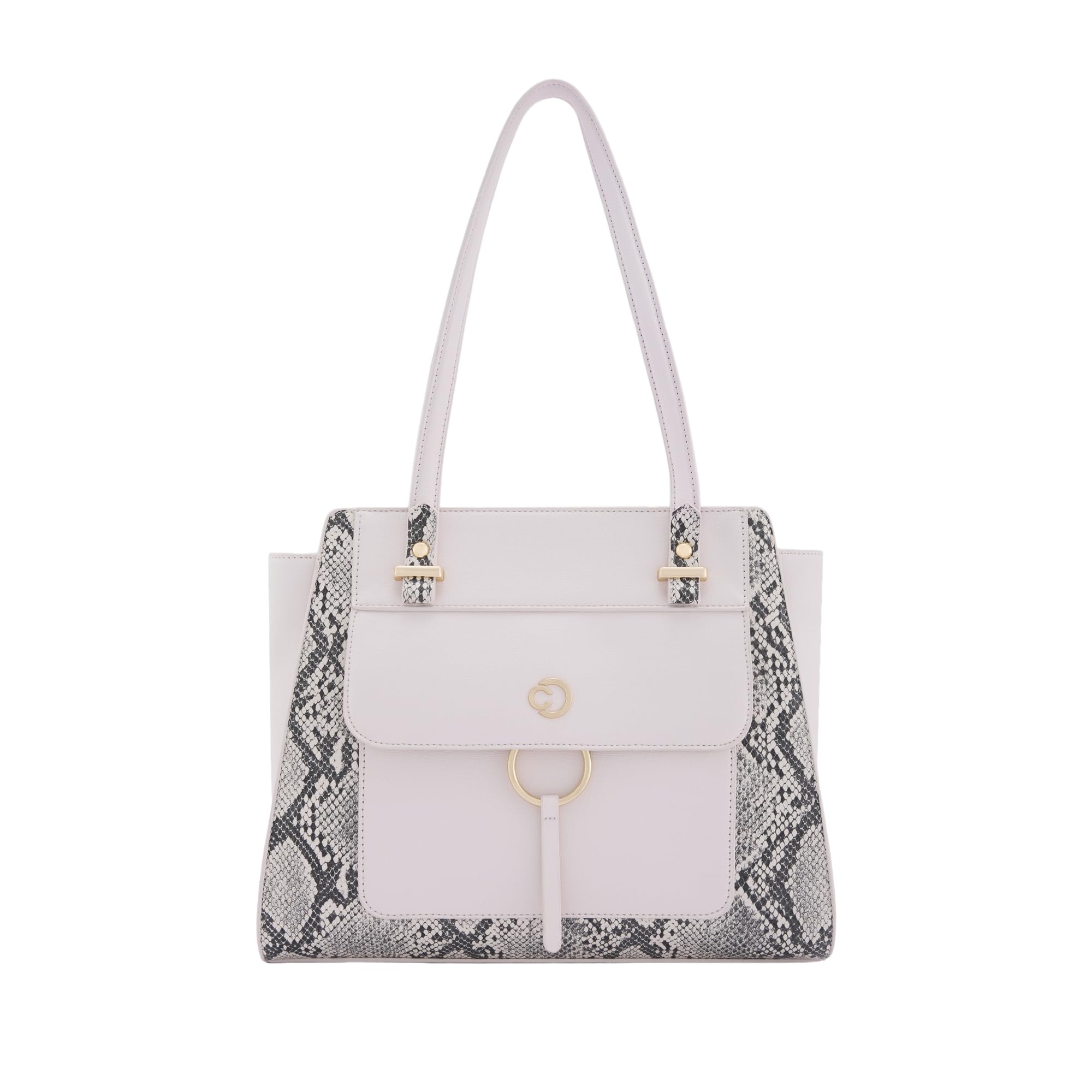 caprese Bambi Large Snake Textured Satchel Bag for Women | Elegant Multi-Compartment Shoulder Handbag with Adjustable & Detachable Strap Bag for Work, Travel & Party Purse-picture-20