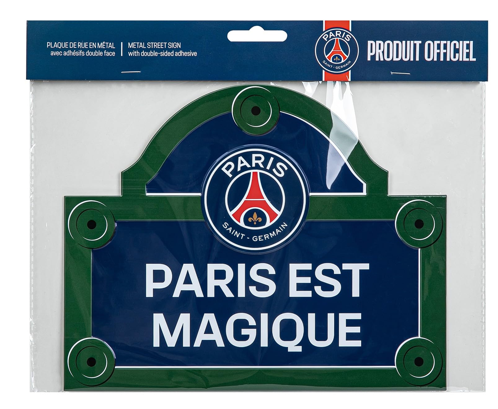 PSG Plaque de Rue Collection Officielle Paris Saint Germain - Football Ligue 1 - Taille 25 x 20 cm