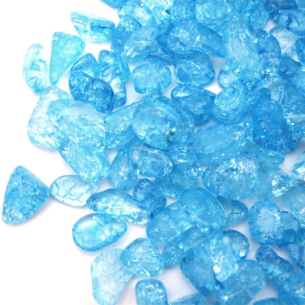 Amazon.co.jp: 爆裂水晶 さざれ 中粒 100g ブルー 青色 クラック水晶