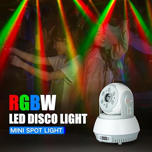 Miniatura 7 de Dreamland Luz de haz de cabeza móvil RGBW Rotación Gobos Luces Disco Luz DJ Luces DMX 512 con sonido activado para iluminación de escenario Fiesta