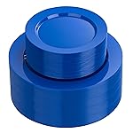 I00000 102 Pcs Hanukkah Plastic Plates, Hanukkah Plates Disposable Blue Party Plates Include 51 Blue Dinner Plate 10 and 51 Plastic Dessert Plate 7 Perfect for Hanukkah, Party