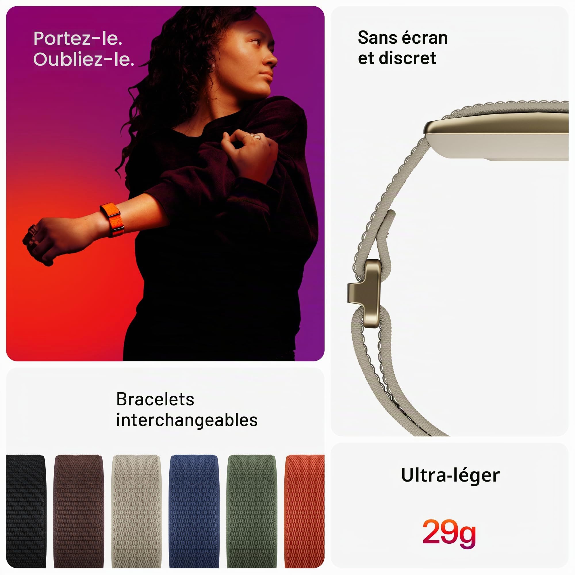 Polar Boucle - Bande de santé et de Remise en Forme Portable Intelligente sans écran avec fréquence Cardiaque 24h/24 et 7j/7, Surveillance du Sommeil et de l'activité, détection Automatique de
