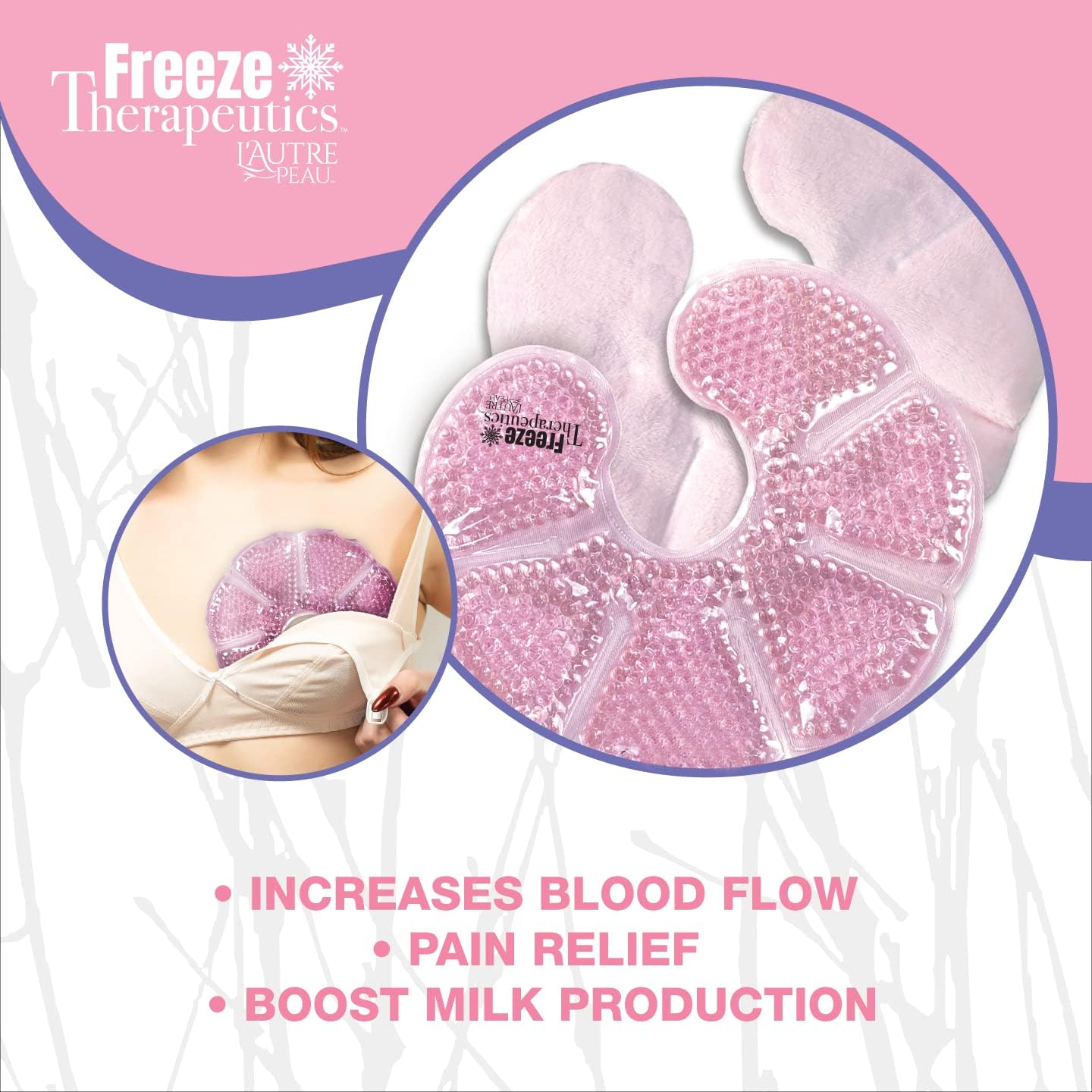 USA Merchant | Hot/Cold Plush Breastfeeding Relief Gel Bead Packs by L’Autre Peau Set of 2 Comfort for Nursing Pain, Mastitis, Engorgement, Swelling, Plugged Ducts | Boost Milk Let-Down & Production