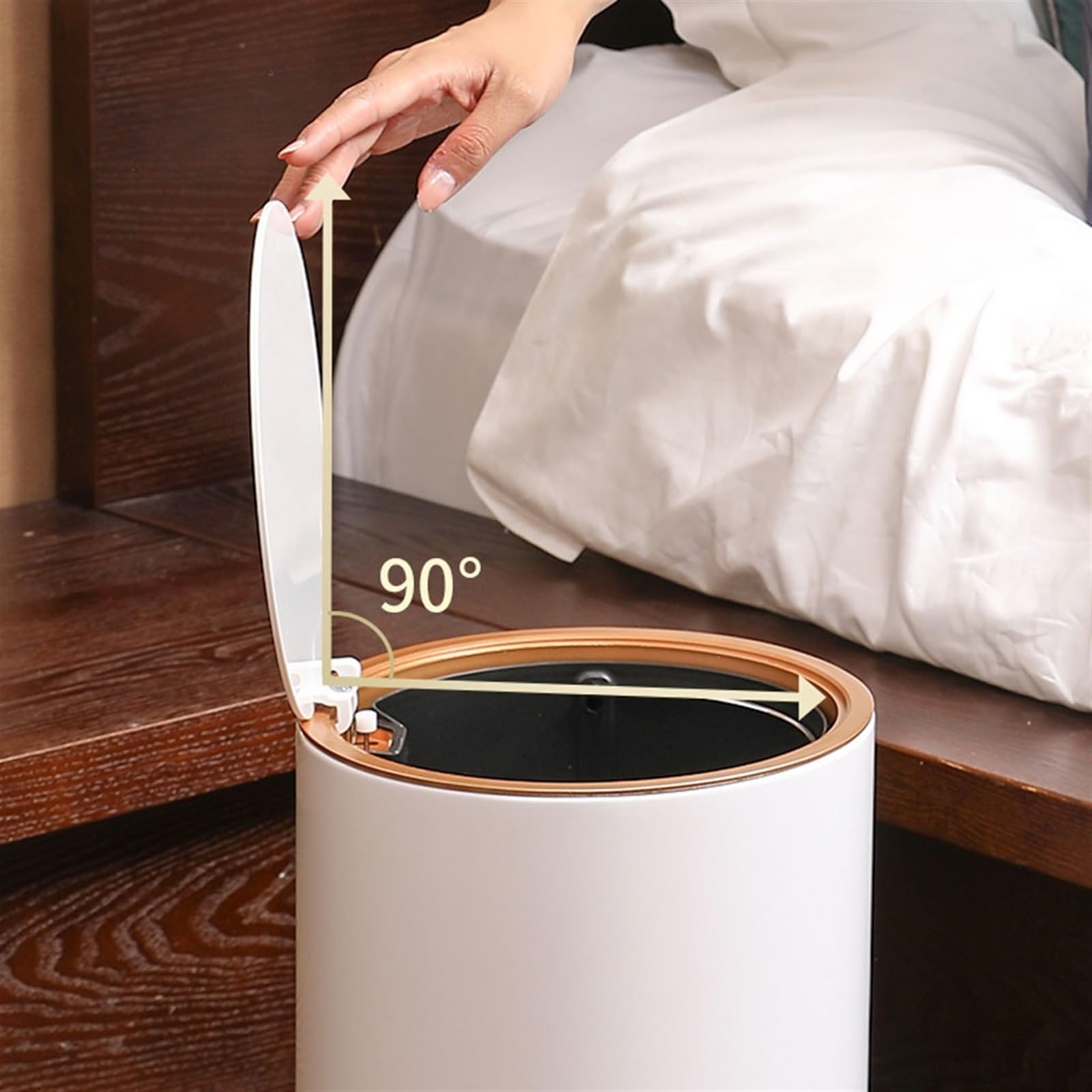 Abfalleimer, Papierkorb Papiereimer Soft-Close-Mülleimer Mit Pedal, Runder Badezimmer-Mülleimer Aus Edelstahl, Abfallkorb-Mülleimer Mit Deckel For Die Küche Papierkorb und Mülleimer(Black,12L)