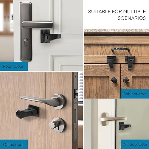 Miniatura 5 de Cerradura de palanca de puerta a prueba de niños, paquete de 2, cerraduras de puerta para seguridad de los niños, perilla de puerta a prueba de