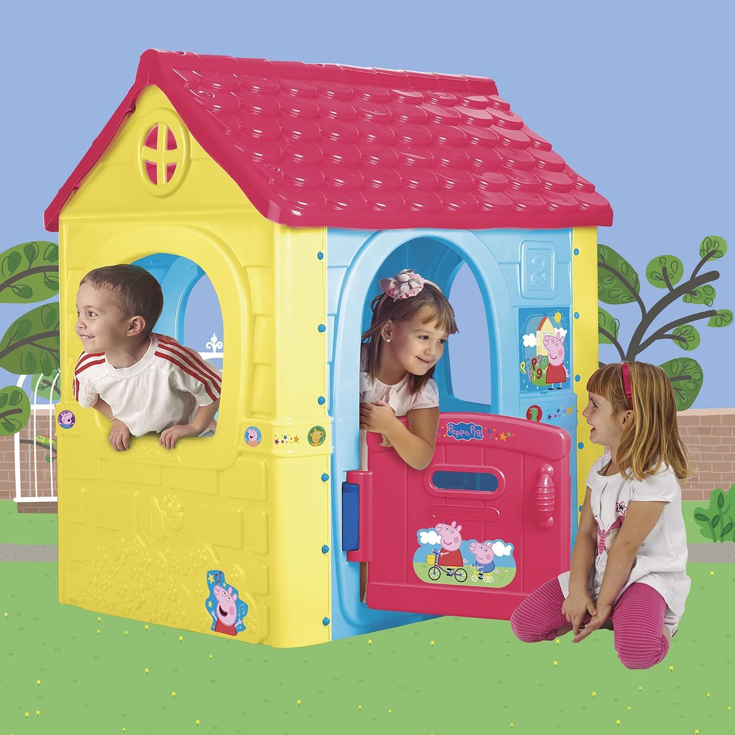 FEBER - Fantasy House de Peppa Pig, Casita Infantil de Juegos, con Puerta Abatible, para Jugar al Aire Libre o en Casa, Resistente y de Fácil Montaje, para Niños de 2 a 6 Años, Famosa (800013380)