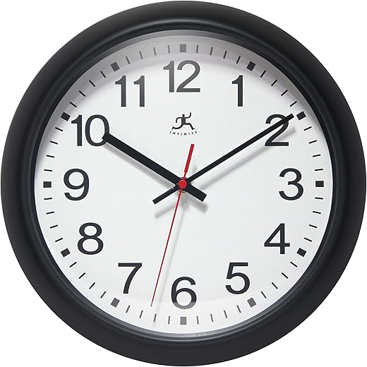 Infinity Instruments Director Wall Clock, Black, 12