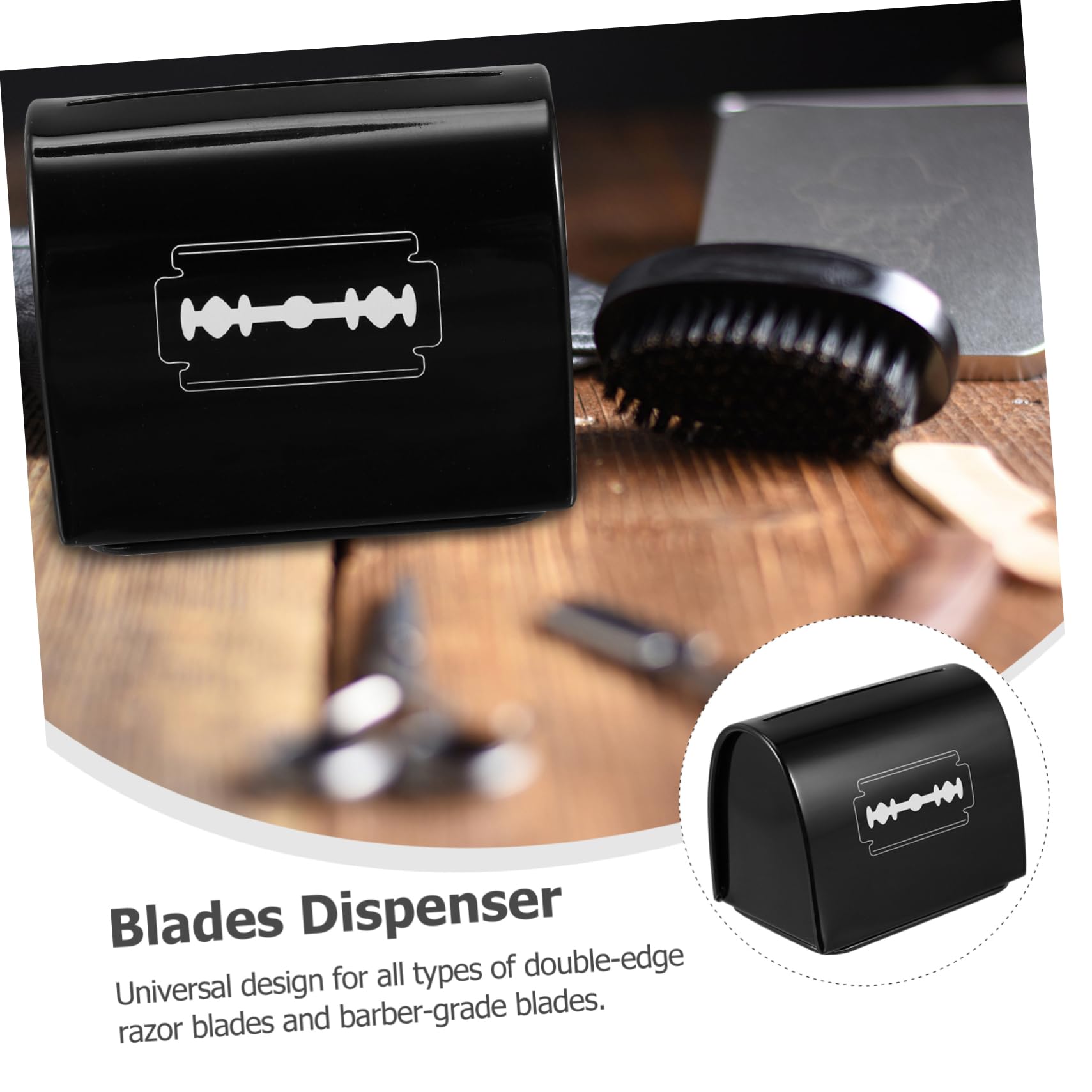 Custodia per Dispenser di Lame da Rasoio in Ferro Nero 2 Pezzi, Smaltimento Sicuro Lamette Usate per Barber Shop