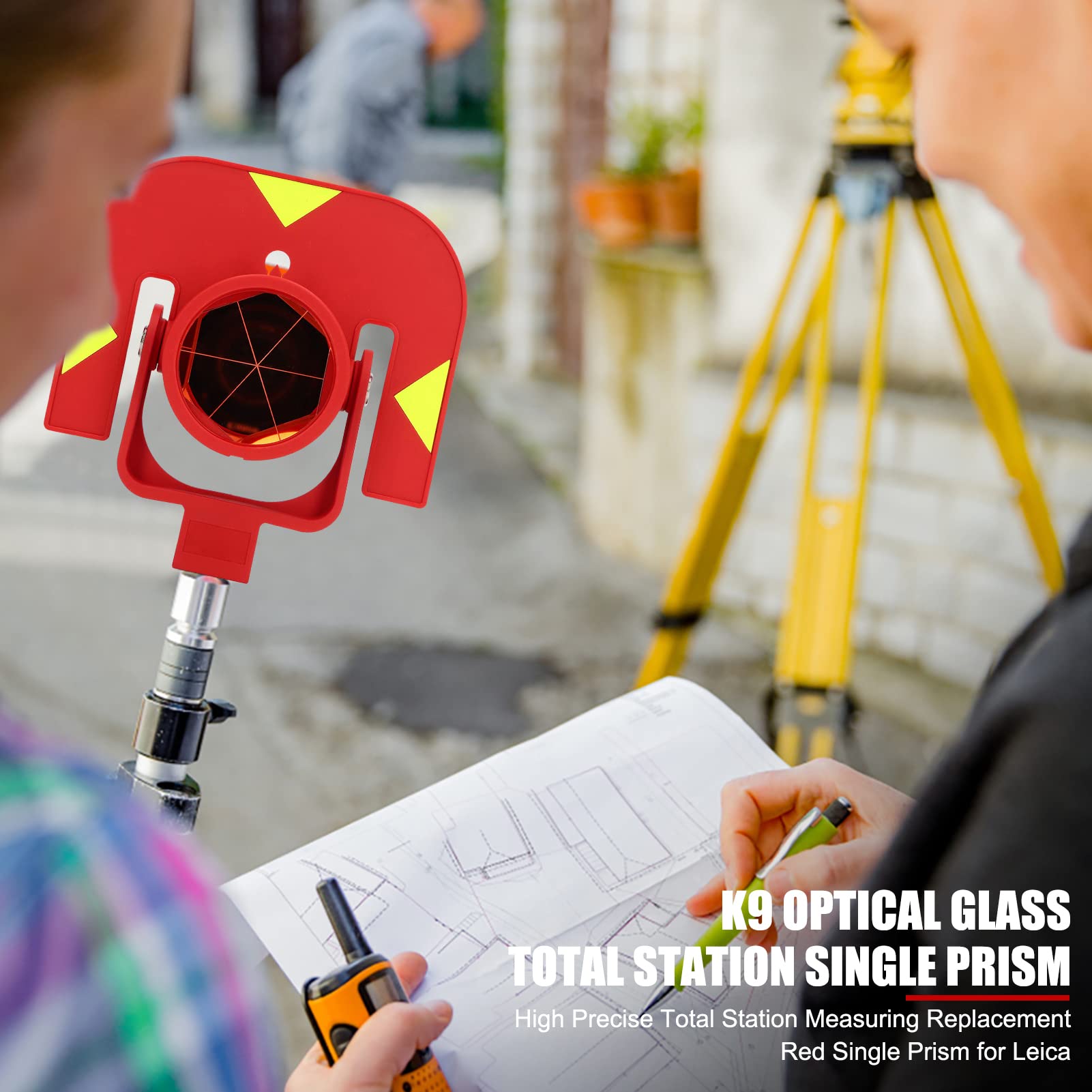 Reemplazo de prisma único EVTSCAN GPR111, con Soporte para estación total Leica, con vidrio óptico K9 y compensación constante de 0 mm, para vigilancia geodésica, construcción, ingeniería civil