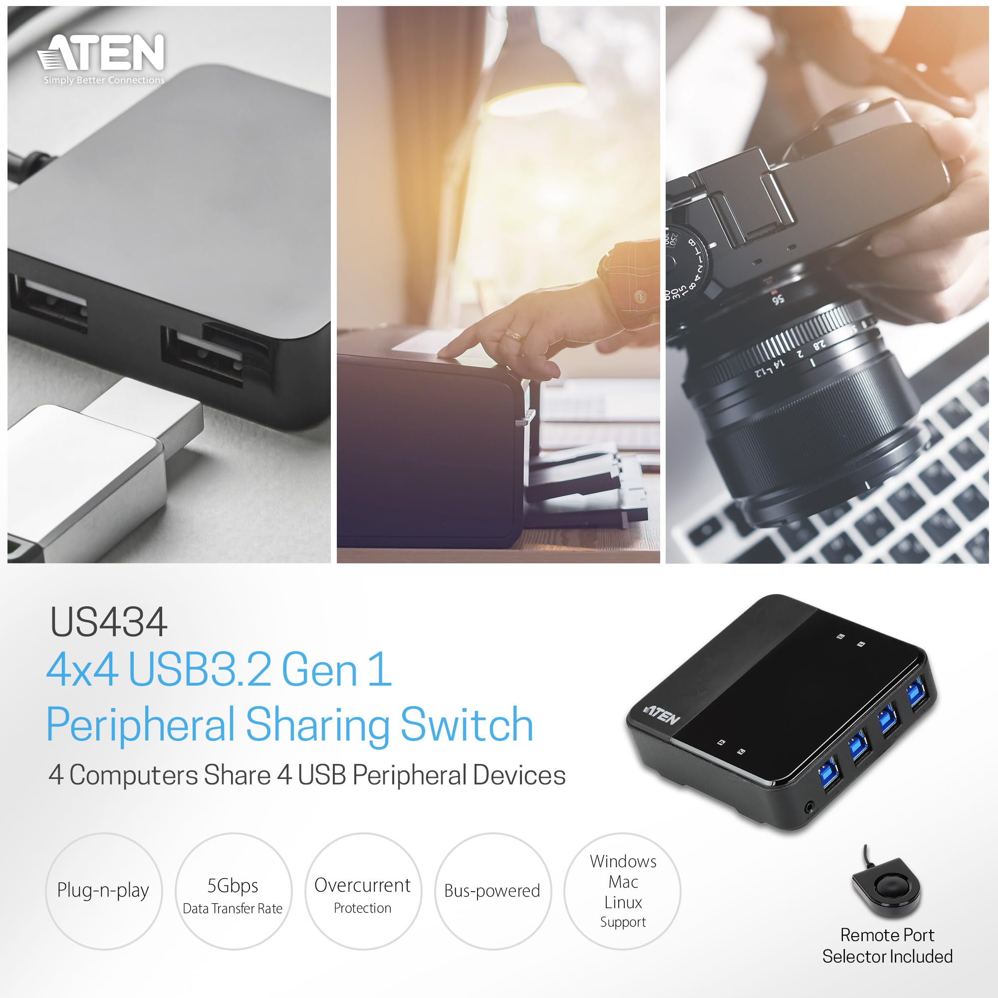 DRP-US434 Dispositivo di condivisione periferica USB 3.0 a 4 porte