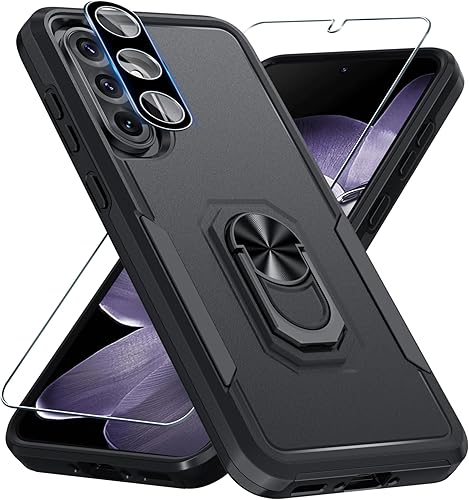 Miniatura 16 de Janmitta Funda compatible con Samsung Galaxy A14 5G con protector de pantalla + protector de lente de cámara, funda resistente de servicio pesado