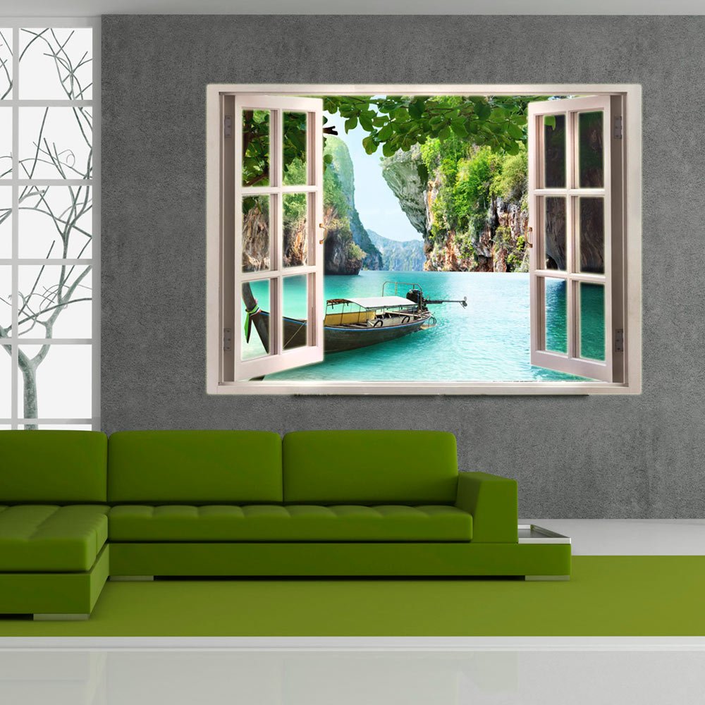 artgeist 3D Effect Wall Optical Illusion 83x60 in - Mural Poster Art Print Window View Home Decoration c-C-0086-c-a