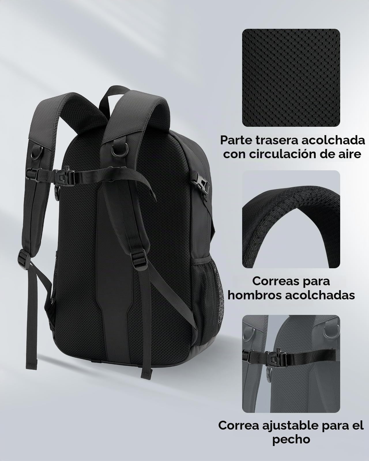 Waterfly Mochila Senderismo 25L Trekking Ligera | para hombre y mujer, gran capacidad, hebilla de pecho extraíble, excursiones, viajes, camping
