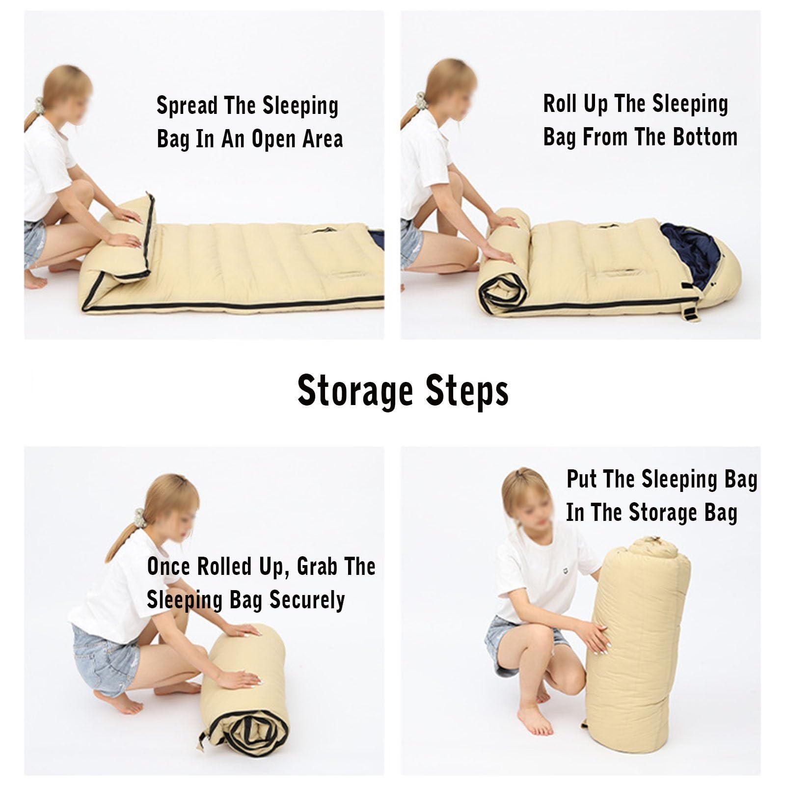 Saco de Dormir for Acampar, Sacos de Dormir livianos y portátiles con Orificios for los Brazos y Almohada Que se Pueden unir for Dos Personas, Impermeable y cálido, Adecuado for Adultos