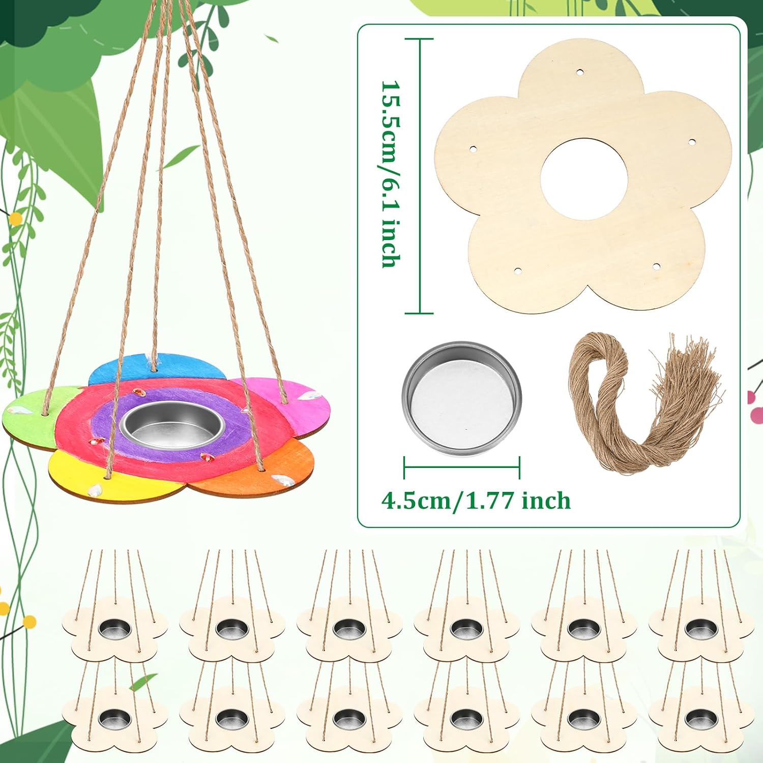 DoubleFill 60 Pcs Bird Feeder Craft Kits for Ages 3-8 Arts and Crafts DIY Wooden Painting Kits Outdoor Toys Party Favor Gifts