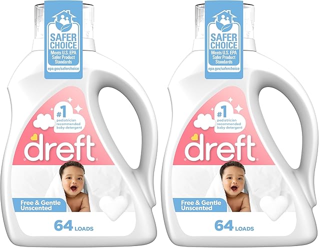 Dreft Liquid Laundry Baby Detergent Unscented 92 fl oz 64 loads (Pack of 2) - 92 Fl Oz (Pack of 2)