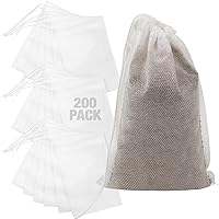 IMPRESA 200-Pack Non-Woven French Press Filter Bags - Disposable Coffee Filters, Tea Strainers & Cold Brew Bags with Drawstring