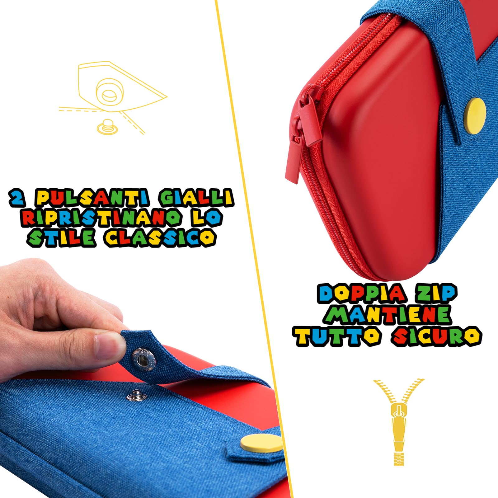 PALPOW Custodia Compatibile con Nintendo Switch 2, Switch 2 Case Protettiva con 10 Slot per Cartucce di Giochi, Borsa Portatile per il Trasporto e lo Stoccaggio - Rosso Blu