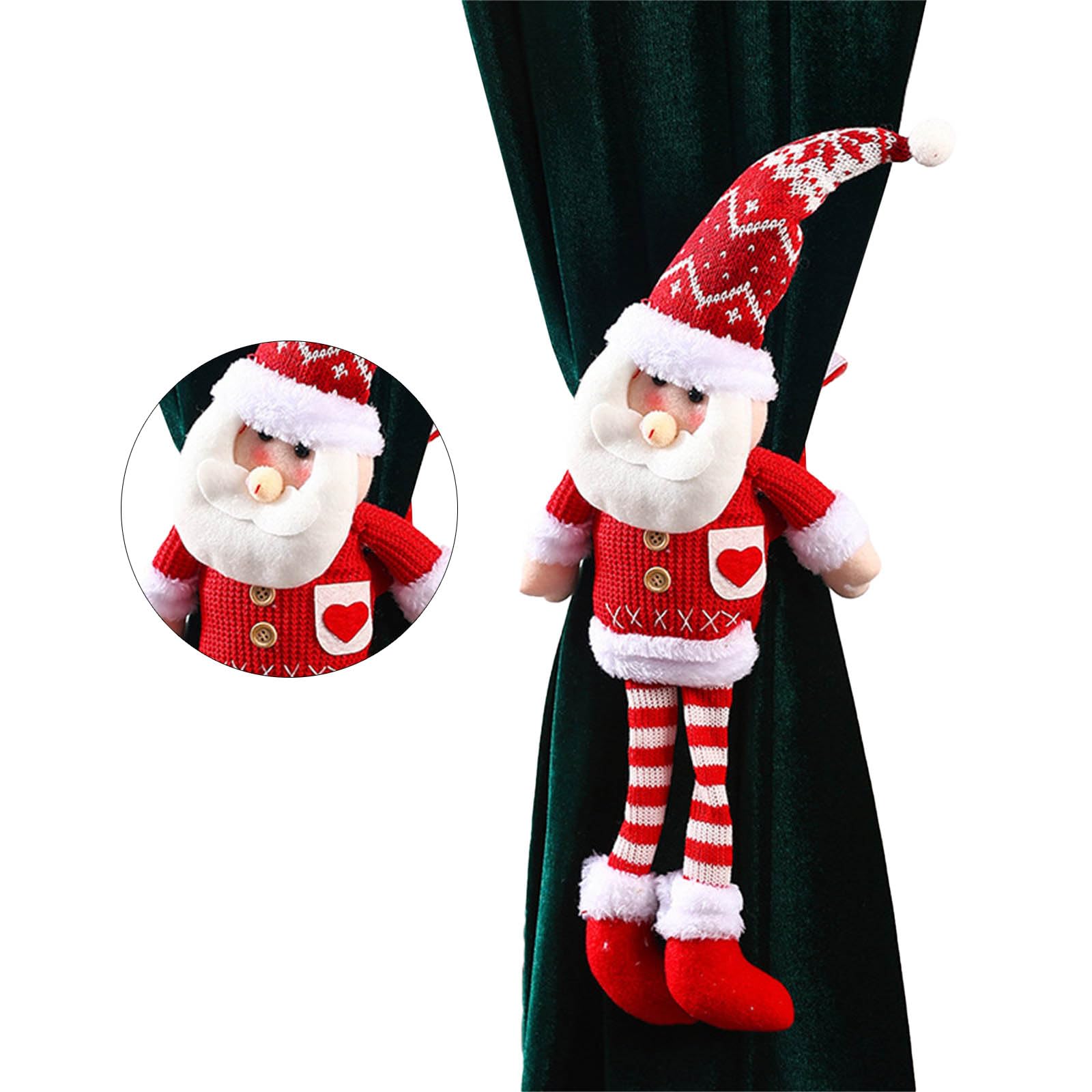 Amazon.co.jp: サンタ/エルク/雪だるまのクリスマスカーテンバックル