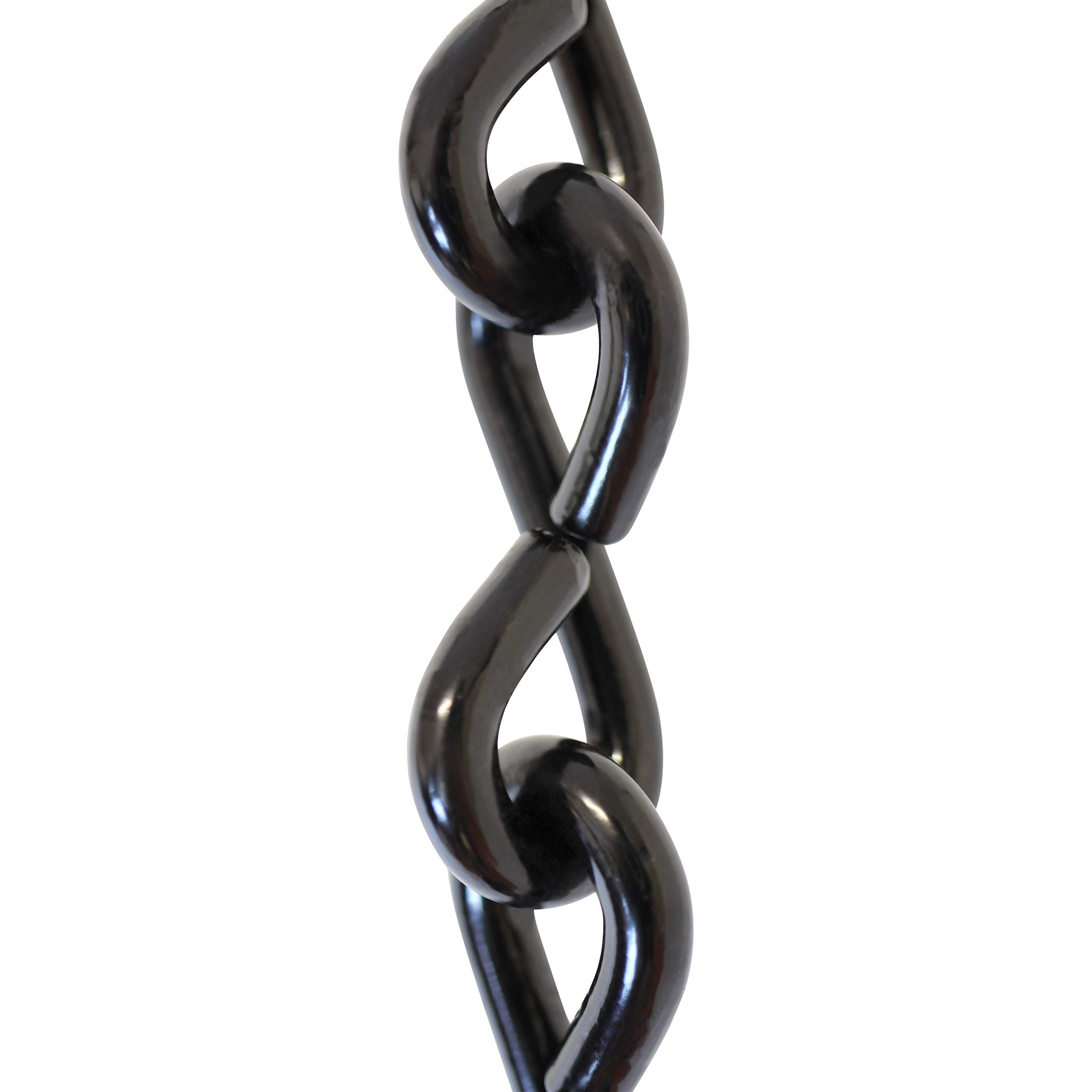 RCH Hardware CH-S50-06-BLK Steel Basket Chain 5 Gauge, Black (1 Foot)