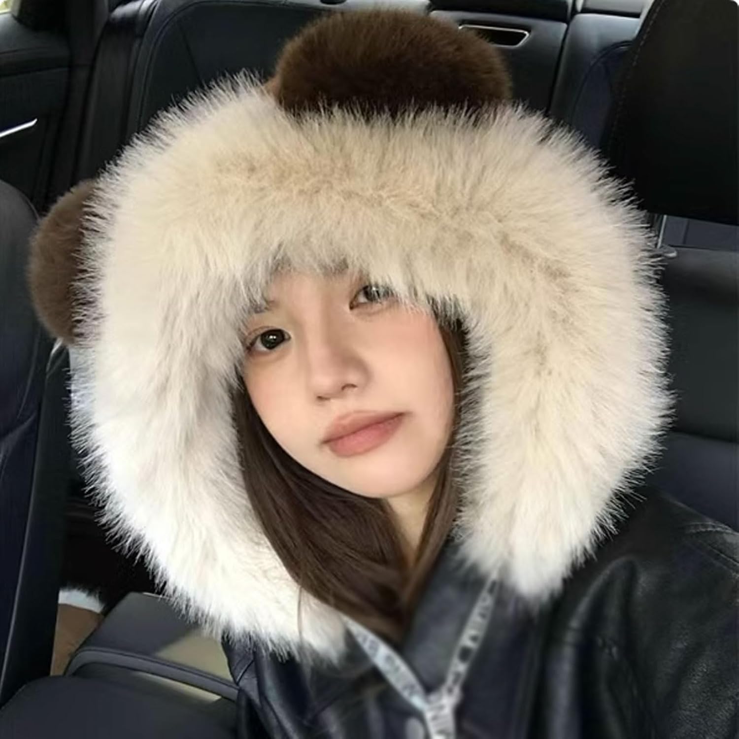 Women's Cute Plush Ear Hat with Ear Flaps, Windproof Furry Trapper Cap for Casual, Sports, Skiing & Trips