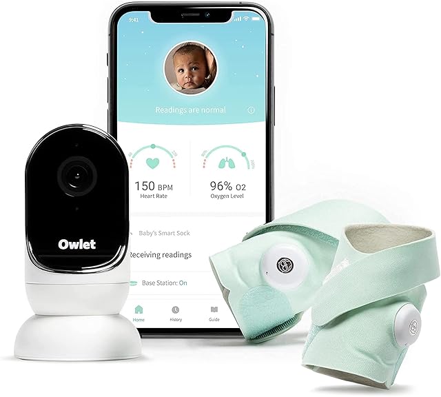 Owlet Smart Sock 3 Twin Pack - Baby Monitor - Track Heart Rate, Oxygen and Sleep Trends - 2-Pack - (0 - 18 Months) - Mint Green
