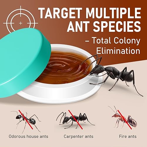 Miniatura 3 de Paquete de 40 cebo de gel repelente de hormigas  Estación de cebo de hormigas para interiores y exteriores, fórmula atractiva elimina azúcar,