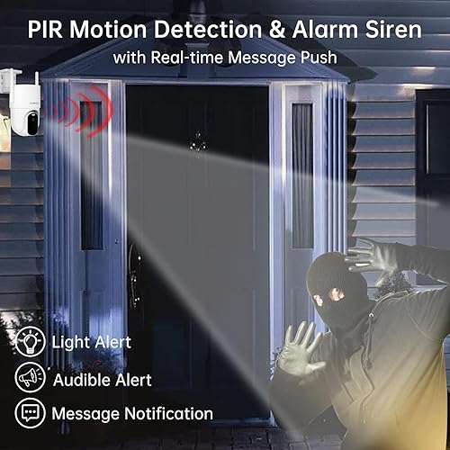 Miniatura 5 de Cámara de seguridad inalámbrica para exteriores, cámara de seguridad de solución de 3 MP para el hogar con batería de 9000 mAh, WiFi de 2.4 GHz,