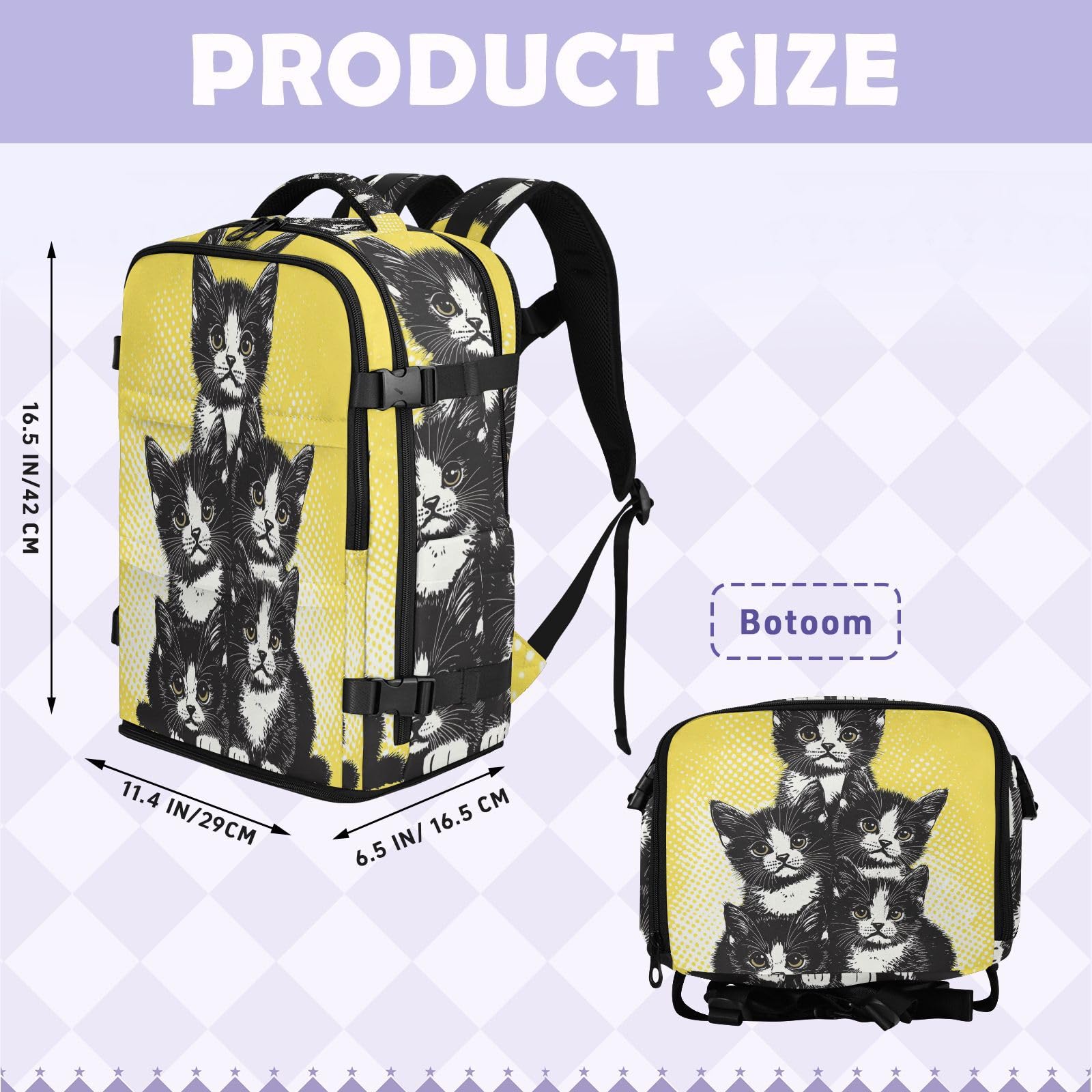 Plecak Torebka 15,6 Torba na laptopa do samolotów 20L | Lekka torba biurowa graffiti anime kot torba na laptopa 16 cali do szkoły mochila de viaje para mujer 20 l